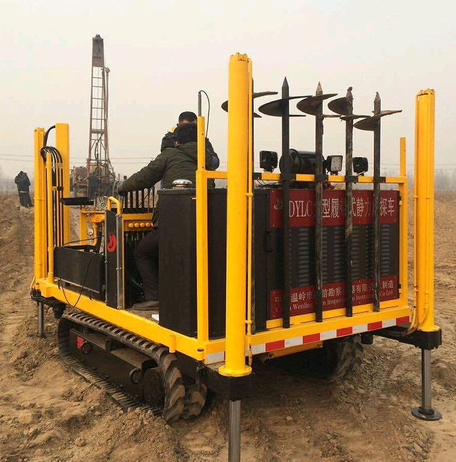 CPT Drill rig vehicle for soil testing machine
