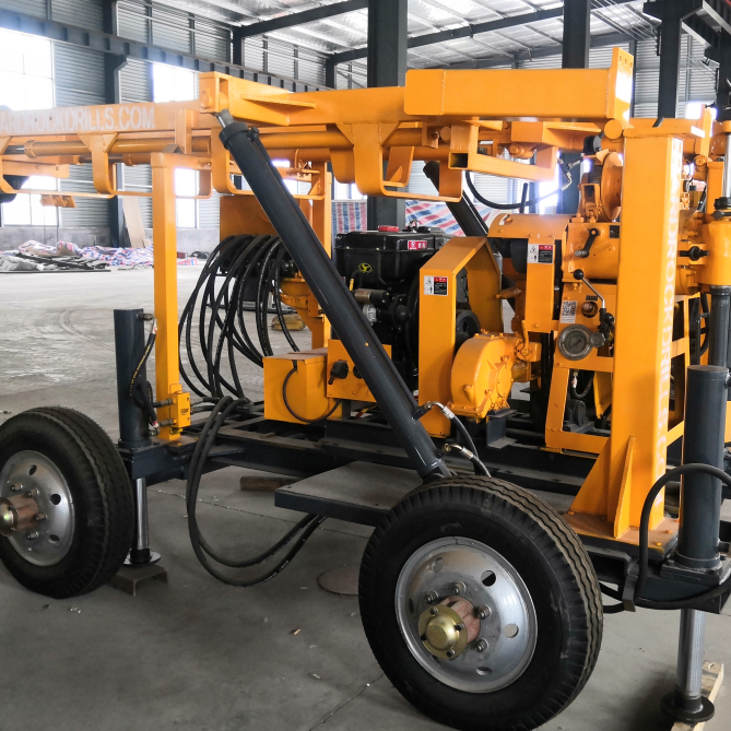 XY-200 Wheel type Mine small 200m underground borehole water well drilling rig machine